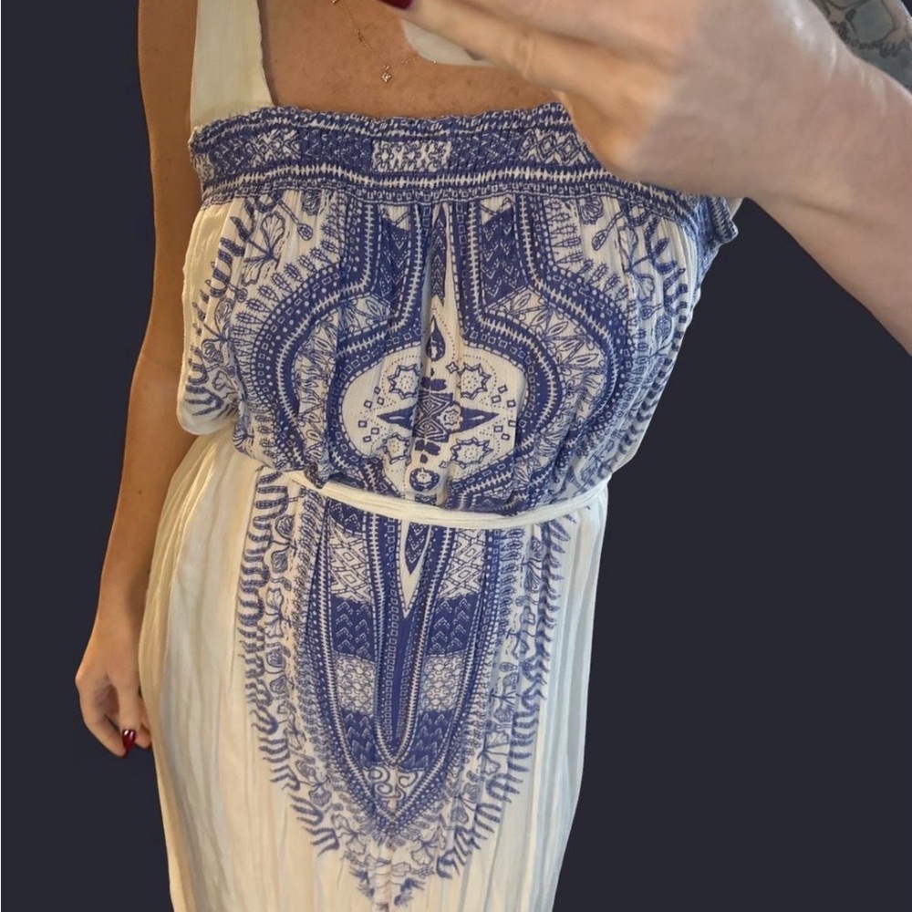 Vintage Forever 21 Blue and White Maxi Dress *read notes*